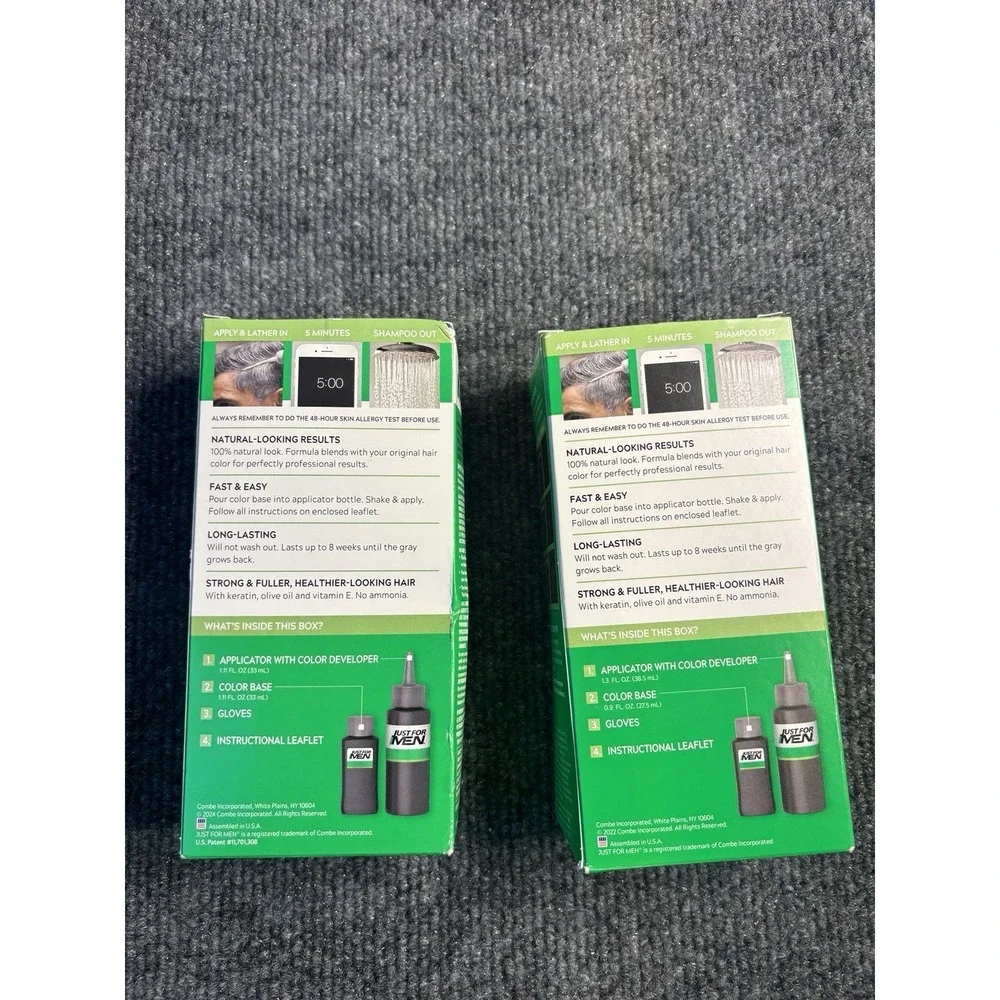 Just for Men Dark Brown Hair‎ color Shampoo In ( 2 pack ) green